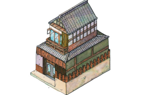 アイソメトリックで描いた古民家