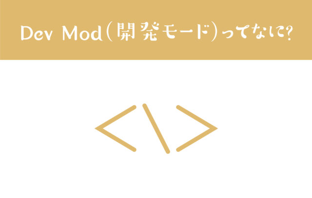 Dev Mod(開発モード)ってなに?
